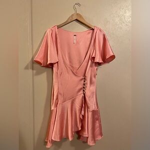 Free People Scarlett wrap mini dress NWOT sz L